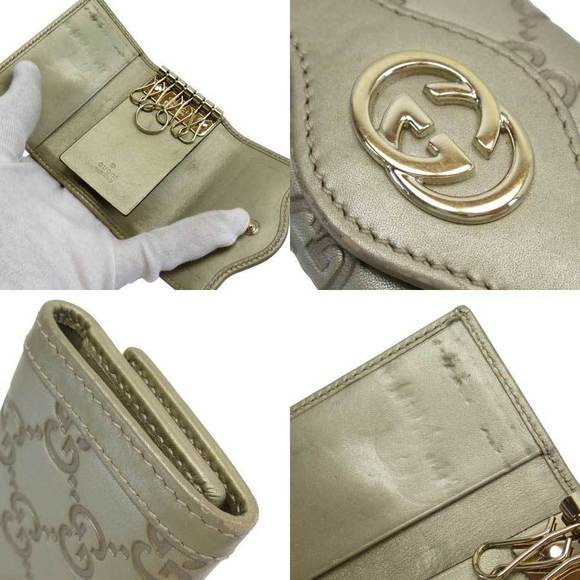 Gucci Guccisima Double GG Leather 6 Key Case Gold - Picture 5 of 6